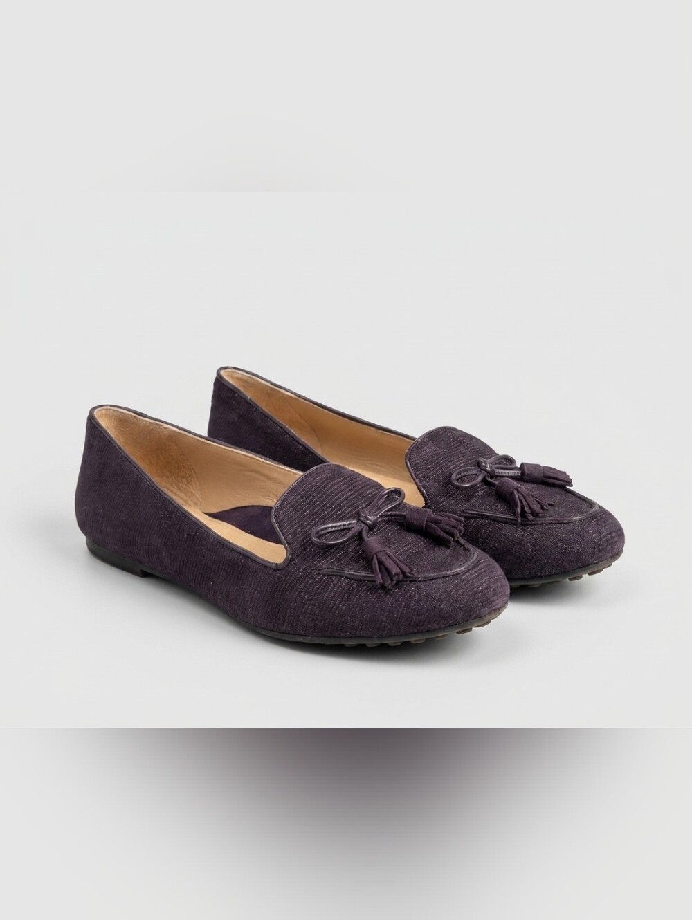 Nurture Dark Purple Tassel Loafers Size 9.5 Comfort Slip On Flats Driving Shoes